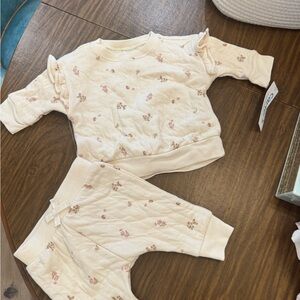 Adorable Cream and Pink Kids Pajama Set